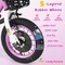Purple Carbon Steel Kids Sport Bicycle with Dual Brakes, Training Wheels and Basket
